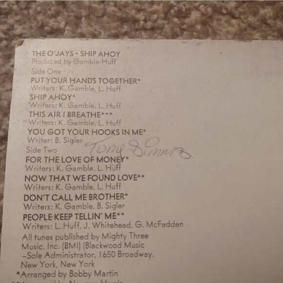 The O'Jays Ship Ahoy Vinyl, PRE-OWNED VINTAGE - Picture 5 of 7